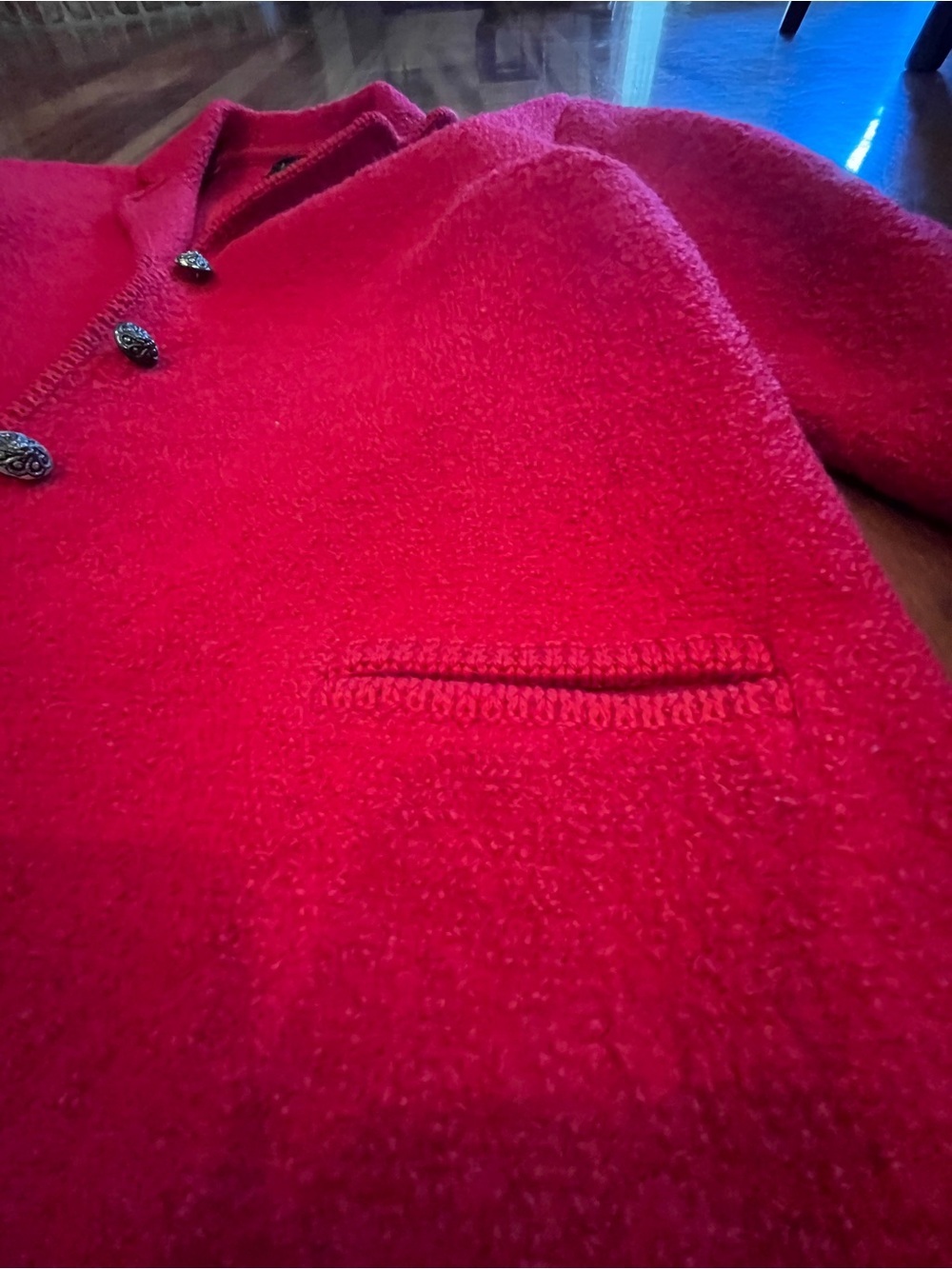 Gorgeous Tiroler Qualitats Strickwaren Red Button-Front wool Jacket - Picture 4 of 5